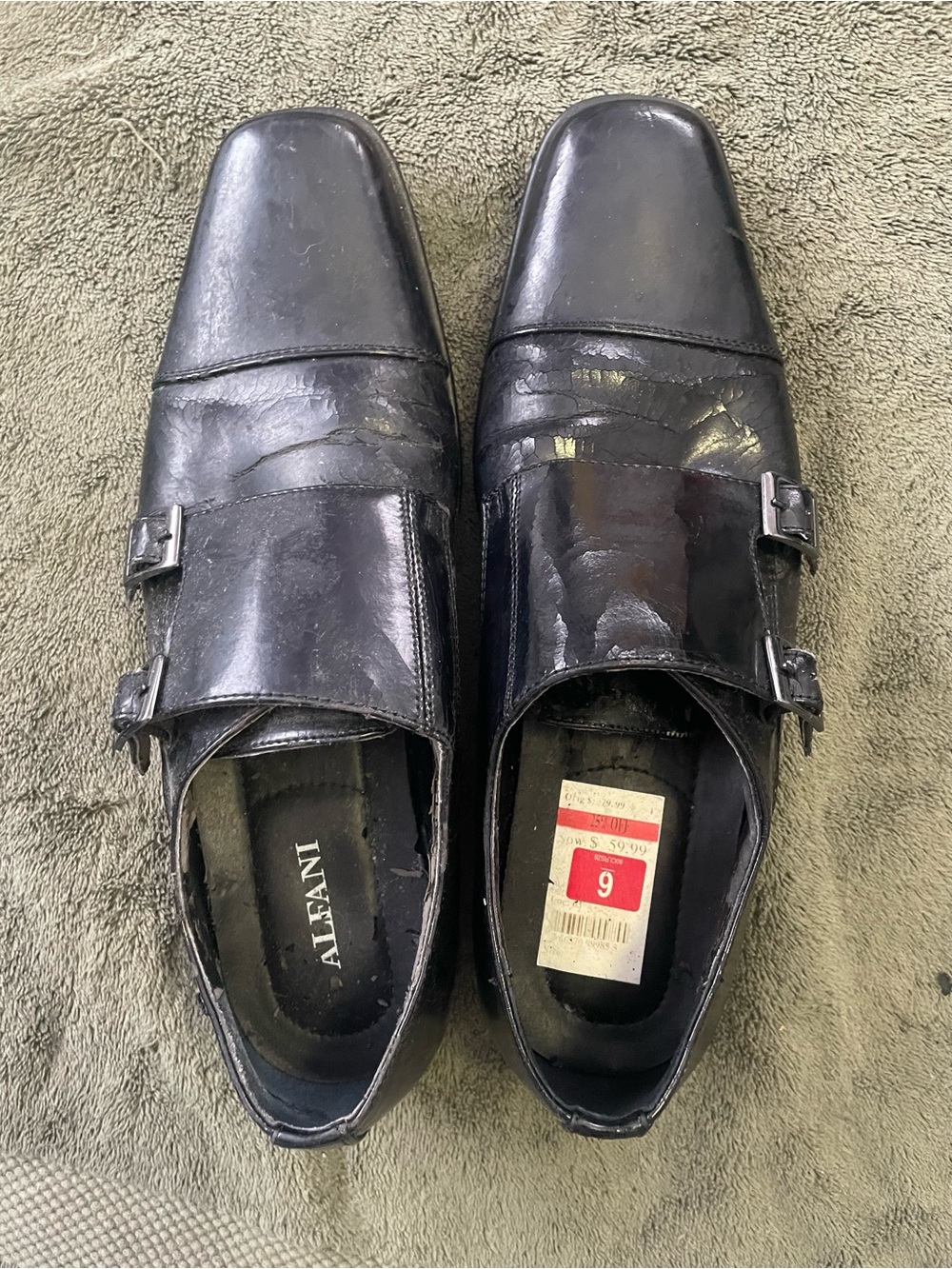 Alfani Black Double Monk Strap Dress Shoes
